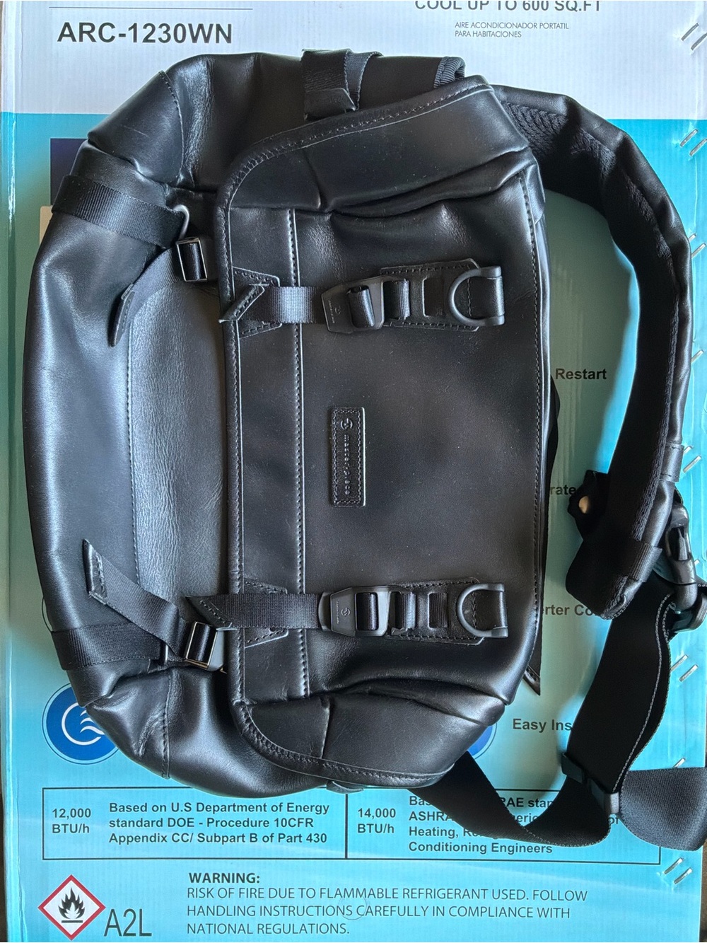 Men's Black Leather Sling Bag - Minimal Crossbody